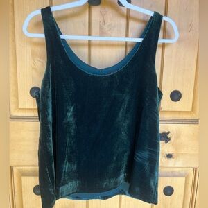 J.Crew Elegant Velvet Green camisole